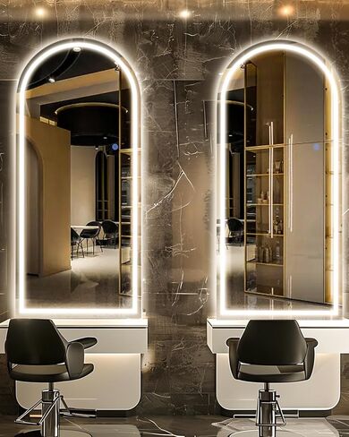 مرآة Antok كاملة الطول مع ضوء LED، مرآة كاملة الطول فوق الباب، مرآة معلقة مقاس 48 بوصة × 20 بوصة، مرآة حائط مستطيلة، مرآة باب مضيئة مع إضاءة 3 ألوان قابلة للتعتيم in Kuwait