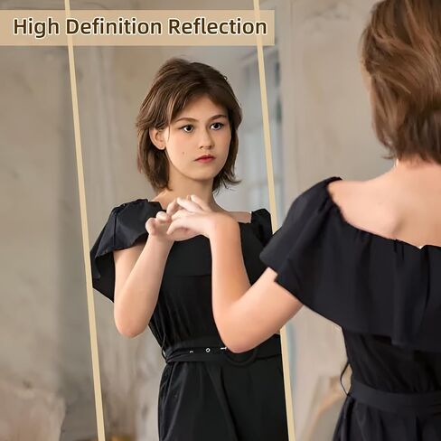 59"x16" Full Length Arch Floor Mirror, Wall Mounted or Leaning Full Body Mirror with Stand, Arched-Top, Perfect for Bedroom, Dressing Room, Bathroom, Living Room, Black in Saudi Arabia