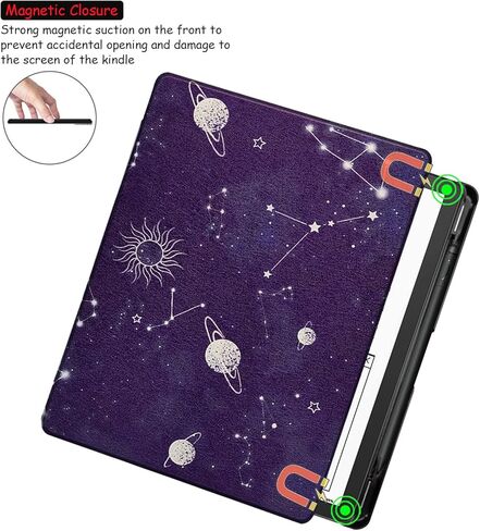 حافظة Slimshell لجهاز Kindle Scribe PU مقاس 10.2 بوصة، غطاء خفيف الوزن من جلد البولي يوريثان مع خاصية التنبيه التلقائي للنوم لجهاز Kindle Scribe (إصدار 2022) مع حامل قلم (أسود للرجال) in Kuwait