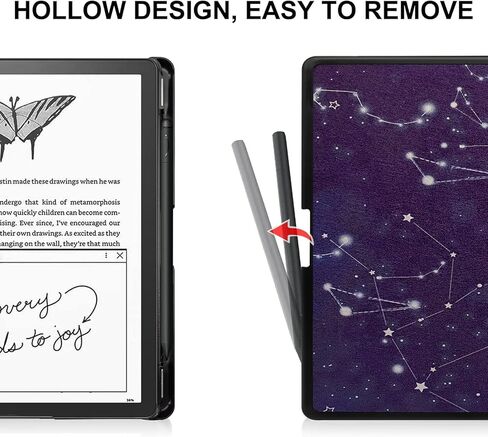 حافظة Slimshell لجهاز Kindle Scribe PU مقاس 10.2 بوصة، غطاء خفيف الوزن من جلد البولي يوريثان مع خاصية التنبيه التلقائي للنوم لجهاز Kindle Scribe (إصدار 2022) مع حامل قلم (أسود للرجال) in Kuwait