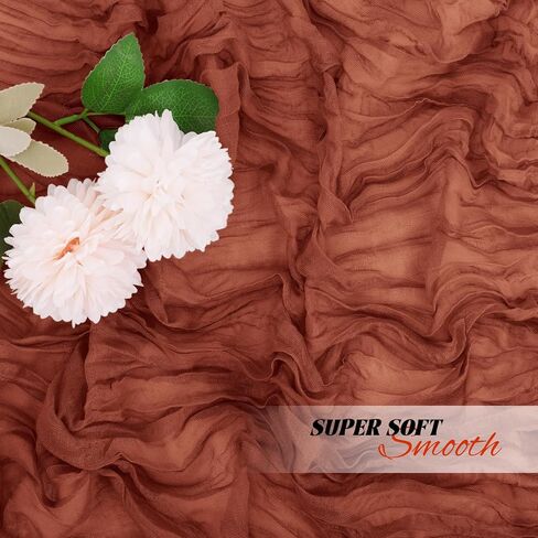 8 Pack Terracotta Cheesecloth Table Runners 35x120 Inch Gauze Table Runner Cheese Cloth 10FT Terracotta Table Runner Rustic Sheer Runner for Wedding Baby Shower Birthday Party Table Decor in Saudi Arabia