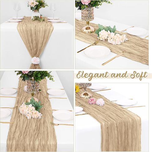 8 Pack Terracotta Cheesecloth Table Runners 35x120 Inch Gauze Table Runner Cheese Cloth 10FT Terracotta Table Runner Rustic Sheer Runner for Wedding Baby Shower Birthday Party Table Decor in Saudi Arabia