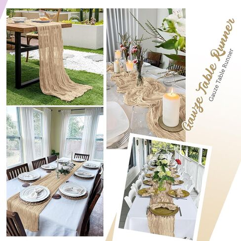 8 Pack Terracotta Cheesecloth Table Runners 35x120 Inch Gauze Table Runner Cheese Cloth 10FT Terracotta Table Runner Rustic Sheer Runner for Wedding Baby Shower Birthday Party Table Decor in Saudi Arabia