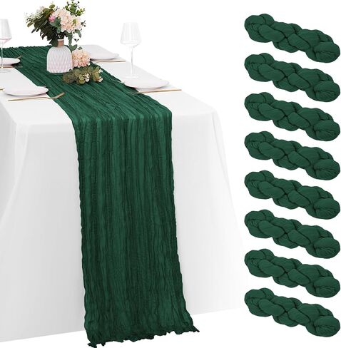 8 Pack Terracotta Cheesecloth Table Runners 35x120 Inch Gauze Table Runner Cheese Cloth 10FT Terracotta Table Runner Rustic Sheer Runner for Wedding Baby Shower Birthday Party Table Decor in Saudi Arabia