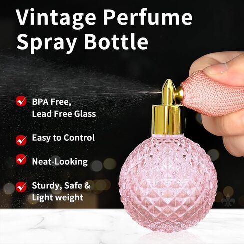 زجاجة عطر لينال، زجاجة رذاذ عتيقة، 3.4 أونصة، زجاجة عطر فارغة قابلة لإعادة الملء، رائعة للعطور، ديكور المنزل، الكوكتيل in Kuwait