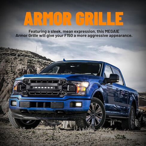 استبدال الشواية الأمامية لـ F150 2018-2020، شبكة المصد الأمامي باللون الأسود غير اللامع مع أضواء للطرق الوعرة in Kuwait