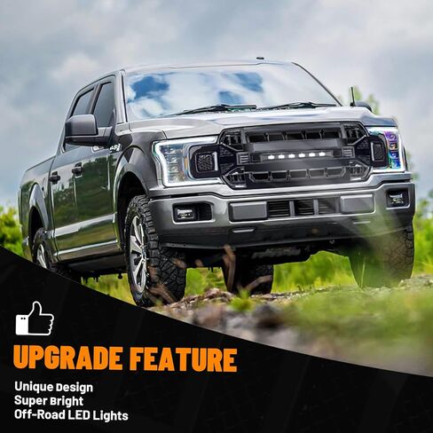 استبدال الشواية الأمامية لـ F150 2018-2020، شبكة المصد الأمامي باللون الأسود غير اللامع مع أضواء للطرق الوعرة in Kuwait
