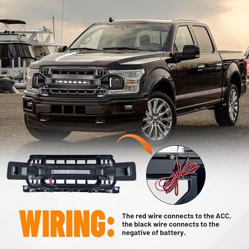 استبدال الشواية الأمامية لـ F150 2018-2020، شبكة المصد الأمامي باللون الأسود غير اللامع مع أضواء للطرق الوعرة in Kuwait