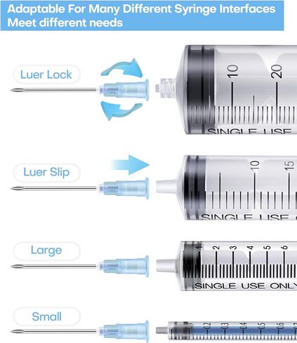 100 Pack 23G 5/8“ (16MM) for Lab Measuring, Individually Packed Luer Lock Accessories for Refilling Liquid, Inks, Plant and Industry in Saudi Arabia