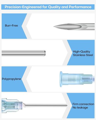 100 Pack 23G 5/8“ (16MM) for Lab Measuring, Individually Packed Luer Lock Accessories for Refilling Liquid, Inks, Plant and Industry in Saudi Arabia