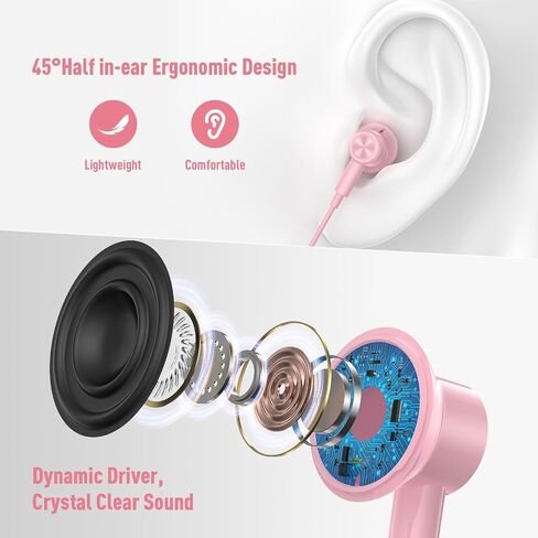 USB Earphone for PC Laptop Mignetic Wired Earbuds Computer Headphone with Microphone Control Mute Mic Lightweight Noise Canceling in-Ear Corded Gaming Headset for MacBook Pro Zoom Office Work School in Kuwait