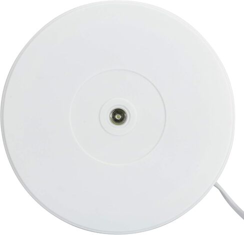 حامل شاشة دوار بمحرك كهربائي 110 فولت من DasMarine مع LED، قطر 10 بوصة/25 سم، تحميل 22 رطل، دوران 360 درجة في أي اتجاه، للتصوير الفوتوغرافي، عرض (10 بوصة/25 سم، أبيض) in Kuwait