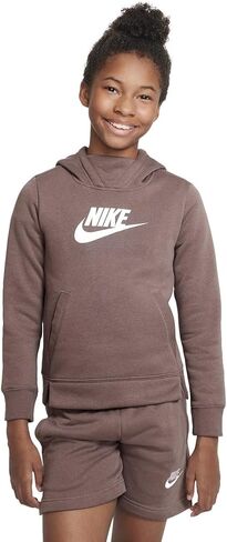 Nike Girls NSW Pullover Hoodie (Medium, Plum Eclipse/White) in Saudi Arabia
