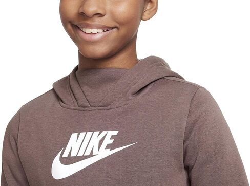 Nike Girls NSW Pullover Hoodie (Medium, Plum Eclipse/White) in Saudi Arabia