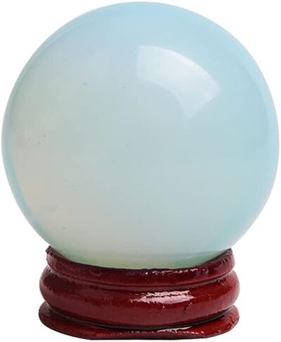 1Pcs 40mm+ Opalite Sphere Polishing Quartz Crystal Ball Reiki Healing 1pc+Wooden Base in Saudi Arabia