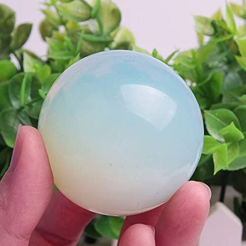 1Pcs 40mm+ Opalite Sphere Polishing Quartz Crystal Ball Reiki Healing 1pc+Wooden Base in Saudi Arabia