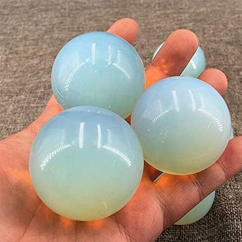 1Pcs 40mm+ Opalite Sphere Polishing Quartz Crystal Ball Reiki Healing 1pc+Wooden Base in Saudi Arabia