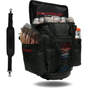 PowerNet 6 Gallon Bucket Cover | Baseball Softball Teams | Durable | Multiple Pocket Organizer with Padded Seat | Heavy-Duty Zippers