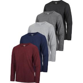 HXP 5 Pack Boys Long Sleeve Shirts Youth Dry Fit Shirts Boys' Activewear Athletic Performance T-Shirts Clothes 6-18 Years