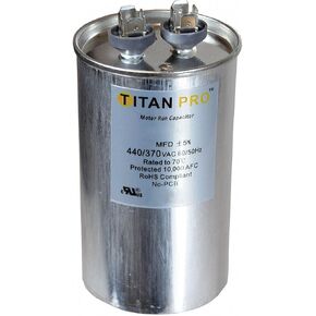 TITAN PRO Motor Run Capacitor, 80 MFD, 4-13/16 In. H (TRCF80)