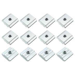 METALLIXITY Slide in T-Nut (M3 Thread) 12pcs, Carbon Steel T-Slot Nut Fastener for 3030 Series Aluminum Extrusion Profile