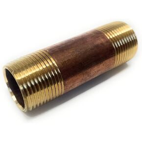 Metal Magery Brass Long Nipple 3/4" X 3/4", 3" Length, Male NPT Pipe Fitting