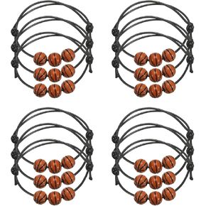 PATIKIL Basketball Charm Bracelets, Sports Beads Bracelet Inspirational Wristbands for Teen Adults Sport Party Favors
