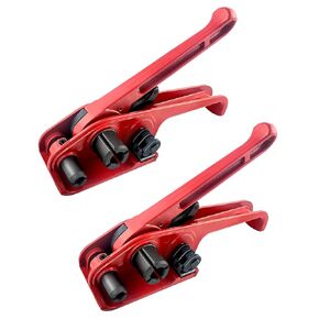 QWORK Heavy Duty Handy Strapping Kit, 2 Pack Poly Strapping Tensioner & Cutter Manual Banding Tools Windlass for 1/2" -3/4" Width Polyester Polypropylene Strap