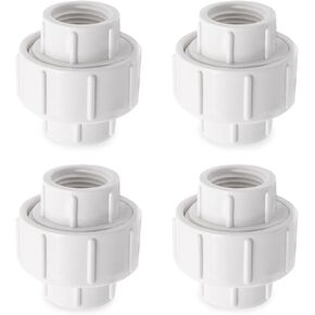 تركيبات اتحاد الأنابيب البلاستيكية 3/4 بوصة، موصلات PVC محول اقتران الخيط الأنثوي (3/4 بوصة، 4 قطع)