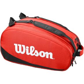 WILSON Tour Padel Bag - Holds up to 6 Paddles, Red/Black