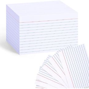 500PCS White Index Cards, 3" x 5" Lined Flash Cards Ruled Index Cards Note Cards Study Cards Flashcards Notecards for Studying
