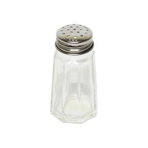 FSE GLTWPS001 Salt/Pepper Shaker, 1 oz. capacity, paneled glass base, stainless steel cap, Pack of 12