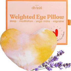 Heart Weighted Eye Mask for Sleeping - Eye Pillow, Weighted Sleep Mask, Weighted Eye Mask for Migraines, Lavender Eye Pillow Weighted, Lavender Eye Mask, Meditation Eye Pillows for Yoga & Relaxation