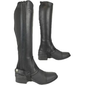 AK New Unisex Equestrian Horse Riding Half Chaps in Real Soft Leather Side Zip for Easy on & Off AKRS-1978