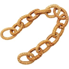 DECHOUS Rattan Chain Link Decor, Rustic Chain Link Decor for Coffee Table, Rattan Chain Link Garland Natural Decorative Chain Link for Shelves, Coffee Table, Farmhouse Home Decor