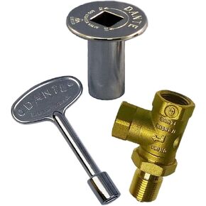 Dante Products Combo Pack with Angled 1/2-inch, Quarter-Turn Turn Ball Valve, Chrome Floor Plate and 3-inch Key