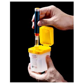 Portable Lid Sharps Container Facilitates Collection of Diabetic Insulin Needles,Travel and Home Medical Waste Management,1 Pack,0.2L