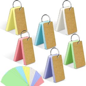 300 Pack Index Cards, 3" x 5" Ruled Index Cards with Ring, Colored Lined Flash Cards, Both Sides Note Cards Study Cards, Memo Scratch Pad for Office School Home (6 Colors)