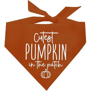 Cutest Pumpkin in The Patch Fall Pumpkin Picking Dog Bandana (Dark Orange, OS 1122)