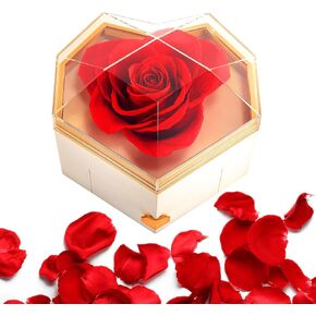 Preserved Flowers for Mom Preserved Roses Bouquet Gift Box Delivery Mother's Day Birthday Anniversary Prime Flores Eternal Love Red Rosas Real Natural Angel Heart Regalo Women Regalos