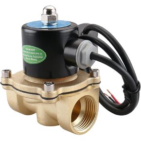 Baomain 1 inch DC 24V Brass Electric Solenoid Valve Water Air NC Energy-saving Normal Closed Valve 2W-250-25J