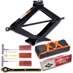 LDVROH Car Jack Kit for Tesla Cars | Scissor Jack | Max 3 ton (6,600 lbs) | Suitable for Tesla Model 3/Model S/Model X/Model Y. Comes with Labor-Saving Wrench/Bracket Pad