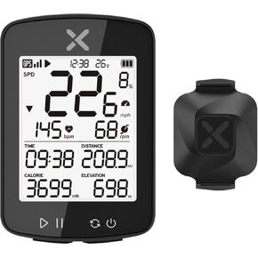 XOSS G+ Gen2 GPS Bike Computer ANT+/ Bluetooth IPX7 Cycling Computer Rechargeable Bicycle Speedometer Odometer with 2.2 inch LCD Screen, 28 hrs Long Battery Life with Vortex Speed Cadence Sensor