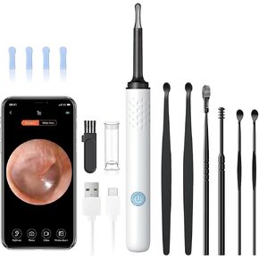 Ear Wax Removal, Earwax Removal Kit with 7 Pcs Ear Set, Ear Cleaning Kit with 4 Ear Pick, Ear Cleaner Otoscope with Light, Ear Camera for iPhone, iPad, Android Phones in Saudi Arabia