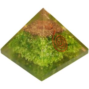 Peridot Crystal Orgone Pyramid E-Energy Protection 60-70MM