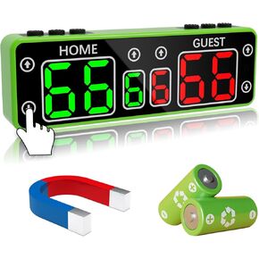 GAN XIN Magnetic Battery Powered Cornhole Scoreboard,Ping Pong Score Keeper with Touchscreen Button&Top Button,LED Digital Electronic Scoreboard with Buzzer,Shuffleboard/Indoor Games & Sports