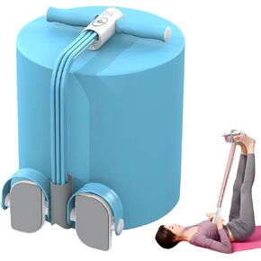 Multi-Functional Pedal Puller Resistance Rope - 6 Tube Elastic Yoga Tension Rope for Abdomen, Waist, Arm - Adjustable Resistance Levels - Smart Voice Counting Option - Suitable for All Ages（Blue）
