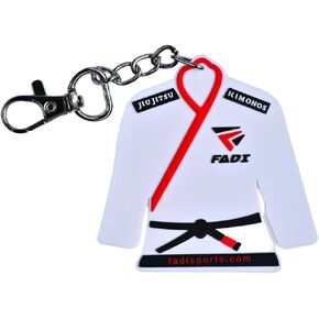 Jiu Jitsu Keychain - Brazilian Gi Design, Durable Rubber, Lightweight BJJ Chain, Ideal for Martial Arts Fans