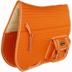 CHALLENGER Horse Quilted English Saddle PAD Pockets Half Faux Fur Padded Australian 7274