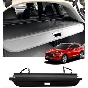 VESUL Retractable Rear Trunk Cargo Cover Compatible with Infiniti QX50 2019 2020 2021 2022 2023 2024 Security Shade Shield Tonneau Cover Anti-Peeping Luggage Privacy Screen with Extra Canvas Cover
